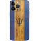 Barbados Flag Dark Wood iPhone 15 Pro Skin